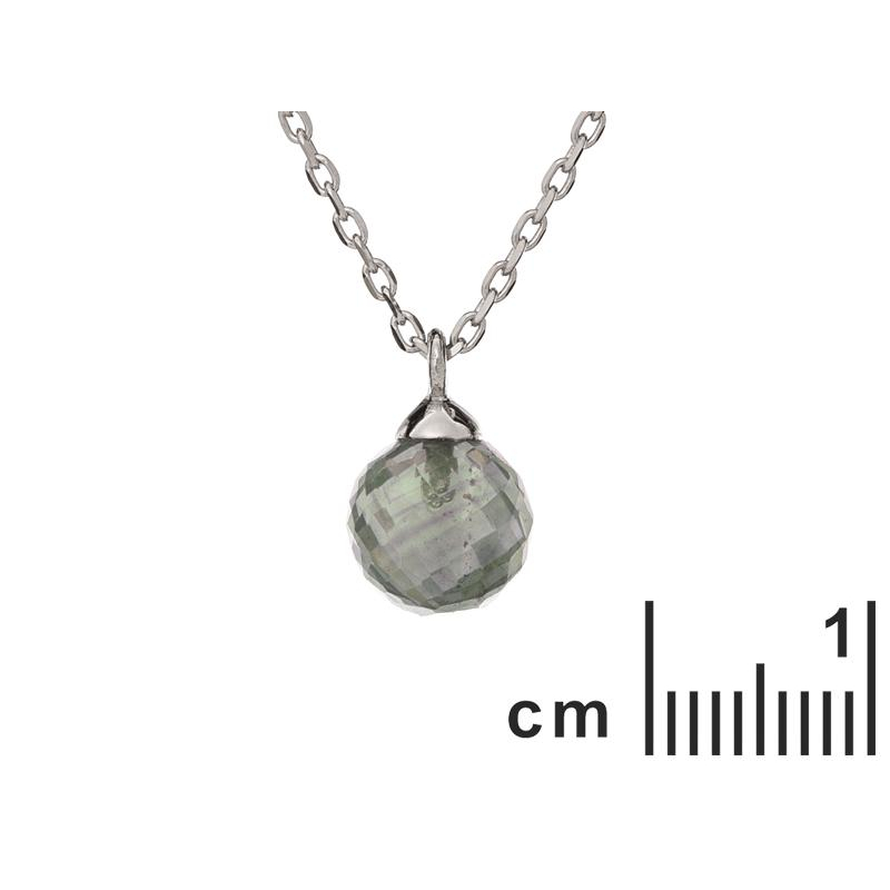 Collana in argento 925 rodiato con avventurina verde per celebrare la tua luce interiore, portare con te un simbolo di — foto 2