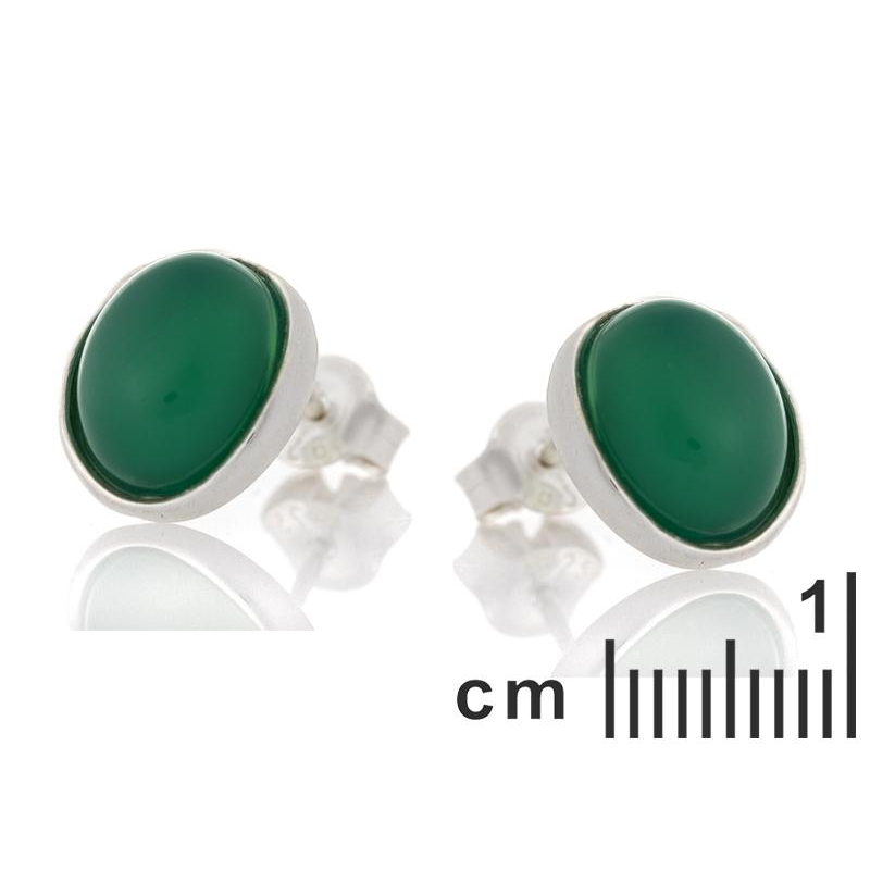 Orecchini in argento 925 rodiato con agata verde naturale, per esaltare la tua eleganza — foto 2
