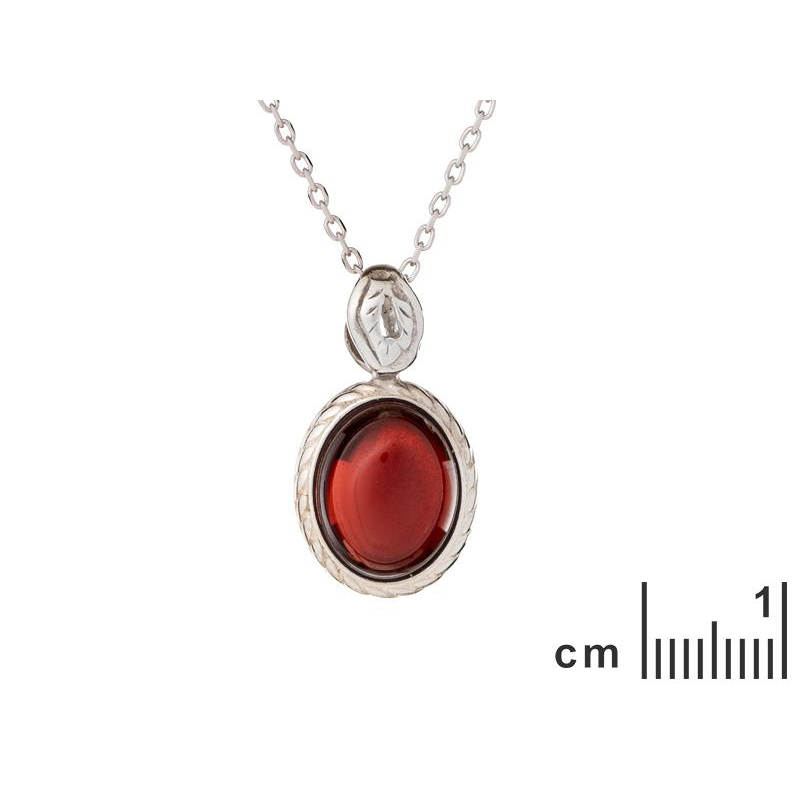 Pendente granato rosso ovale, ricordo prezioso — foto 2