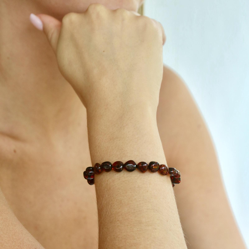 Bracciale ambra cognac, ricordo del mare — foto 3