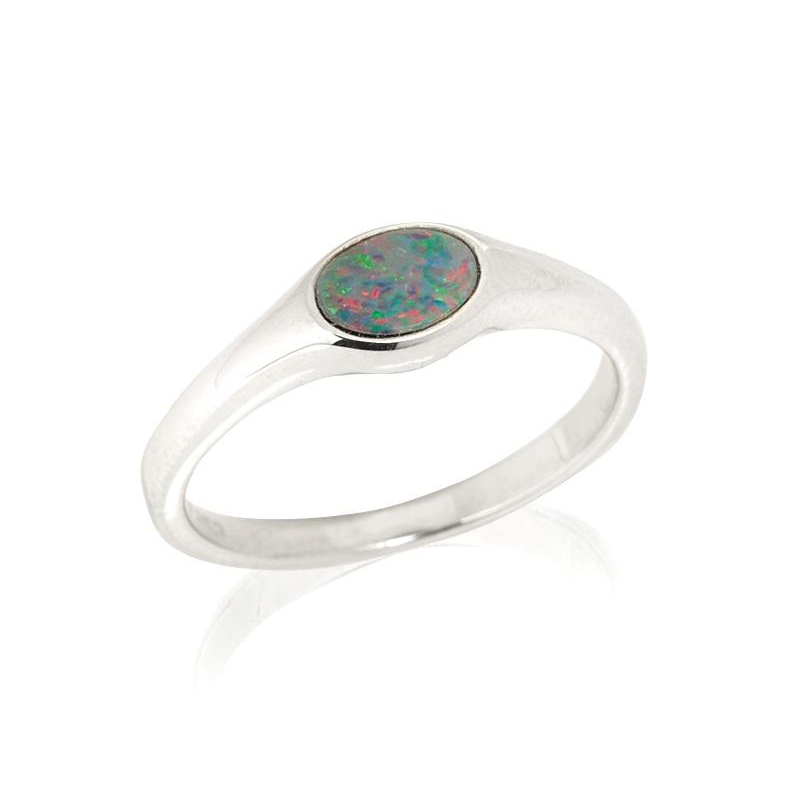 Anello opale blu australiano, per evocare l'oceano — foto 1
