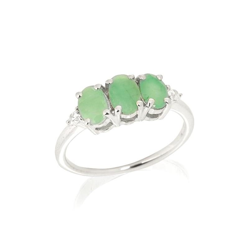 Anello di smeraldo verde naturale su argento rodiato, per custodire la tua luce interiore — foto 1