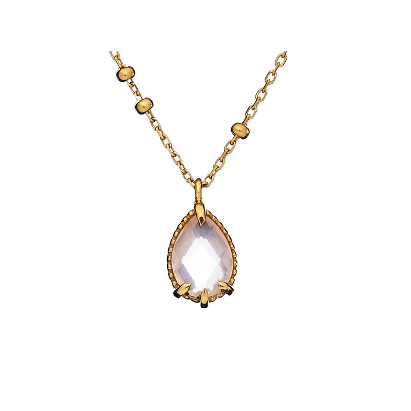 Collana con quarzo rosa naturale argento 925 dorato 423 cm — foto 1