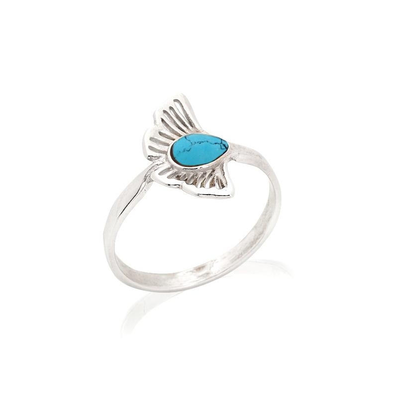 Anello ginkgo turchese blu, per onorare la natura — foto 1