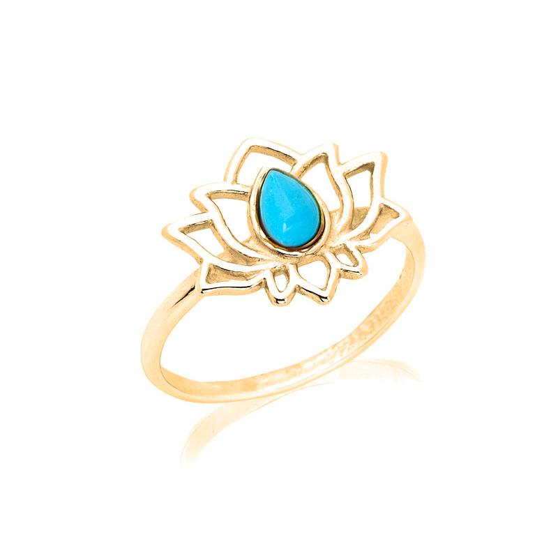 Anello Lotus turchese blu, per portare con te un'intenzione — foto 1
