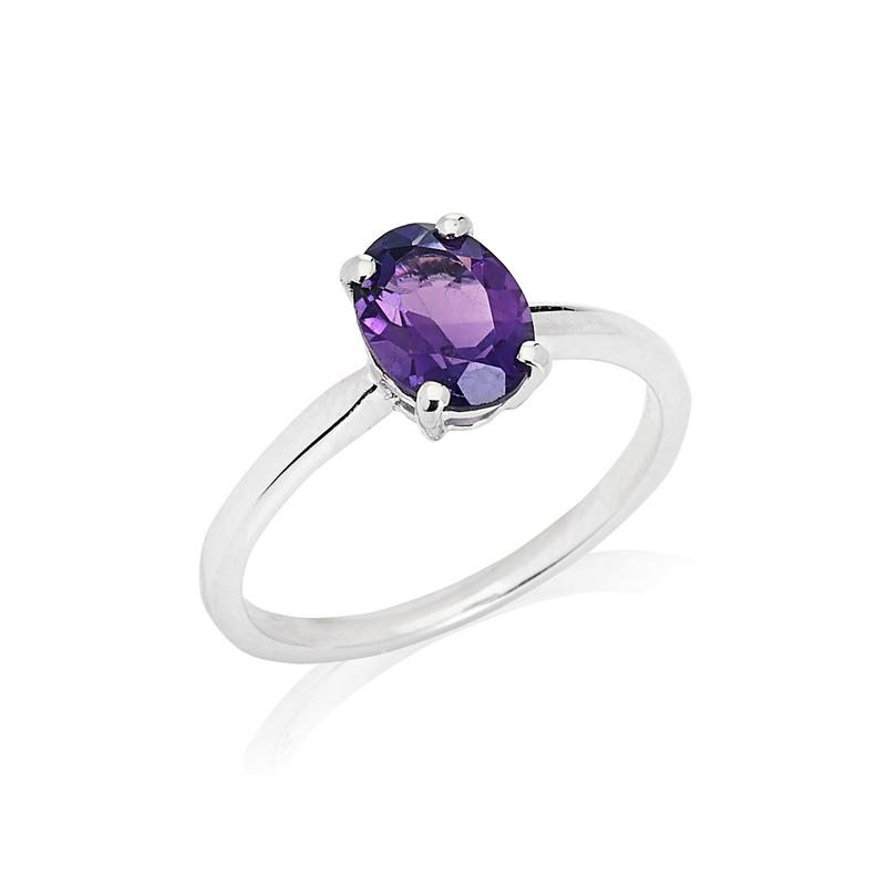 Anello ametista viola ovale naturale, per offrire un ricordo — foto 1