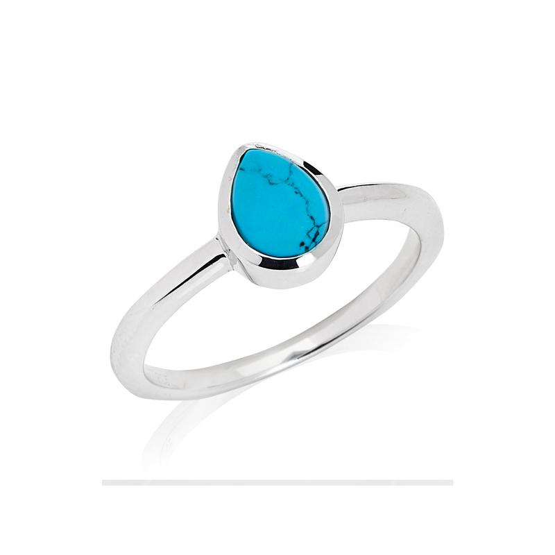 Anello turchese blu goccia, per ricordare il mare — foto 1
