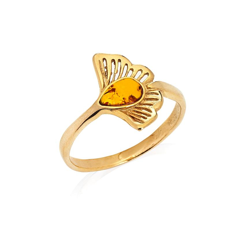 Anello ginkgo con ambra, per evocare i ricordi — foto 1