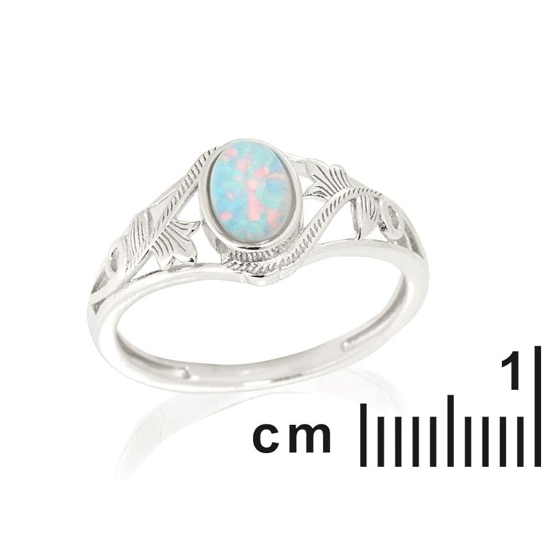 Anello con opale bianco australiano ovale in argento rodiato, per custodire la tua luce — foto 2