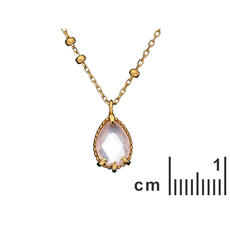 Collana con quarzo rosa naturale argento 925 dorato 423 cm — foto 2