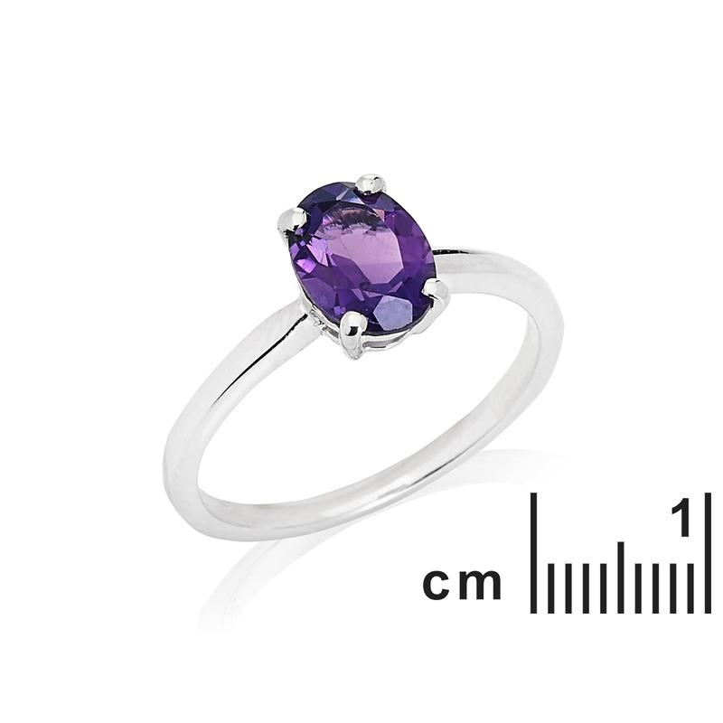 Anello ametista viola ovale naturale, per offrire un ricordo — foto 2