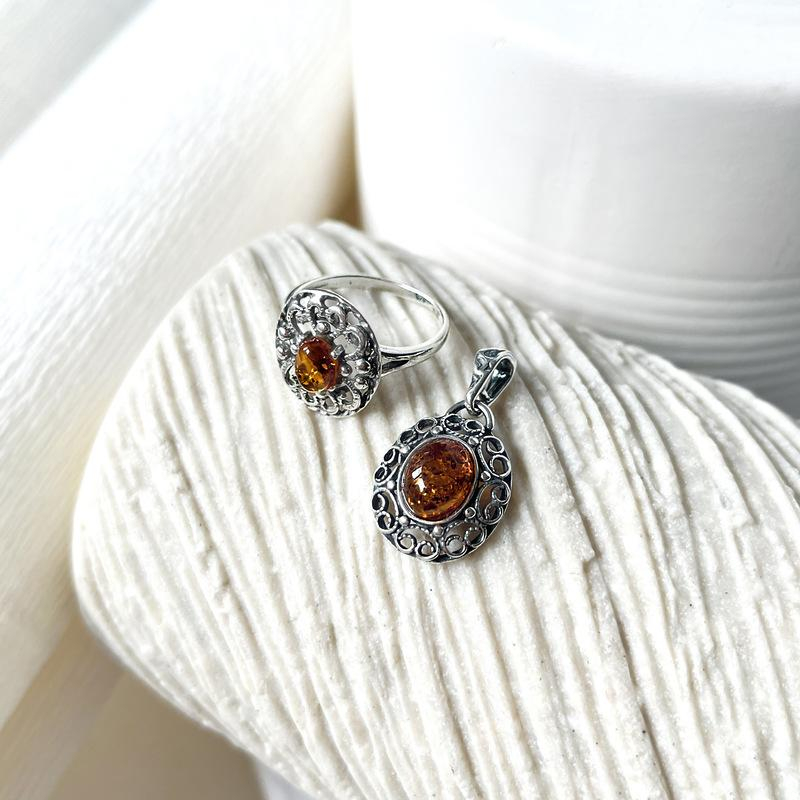 Anello ambra cognac, per memoria dolce — foto 3