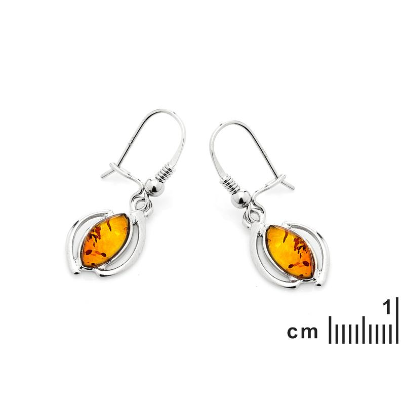 Orecchini pendenti in ambra cognac e argento rodiato, per celebrare la tua eleganza — foto 2