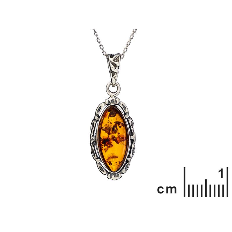 Ciondolo in ambra cognac e argento antico 925, per custodire la tua luce interiore — foto 2