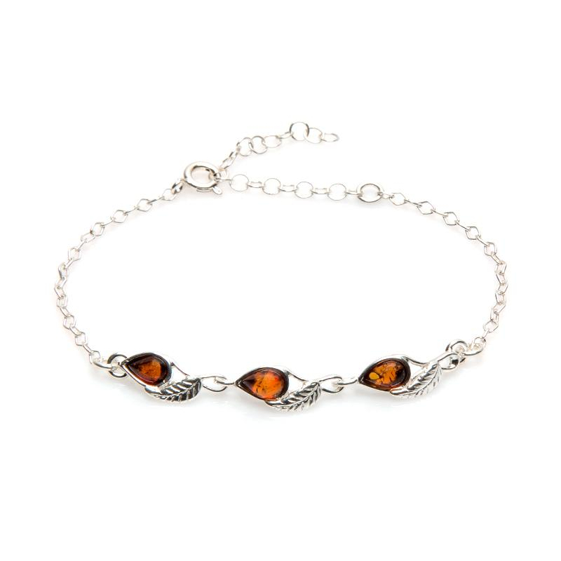 Bracciale a foglia con ambra, per custodire i tuoi ricordi — foto 1