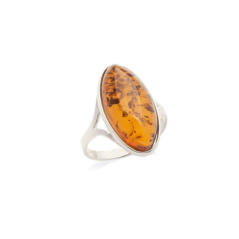 Anello, Pietra ambra ovale cognac, Per portare con te un'intenzione — foto 1