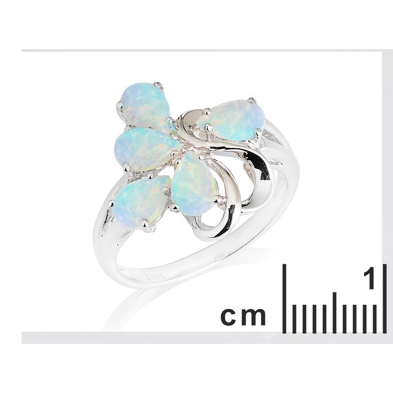 Anello multipietre opale bianco australiano goccia, per custodire la purezza — foto 2