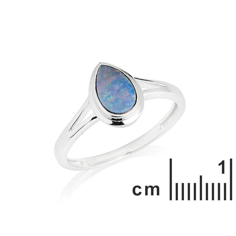 Anello opale blu australiano goccia, per accogliere il mare — foto 2