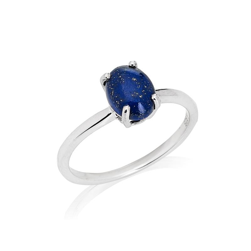 Anello ovale di lapislazzuli blu, per evocare l'eternità — foto 1