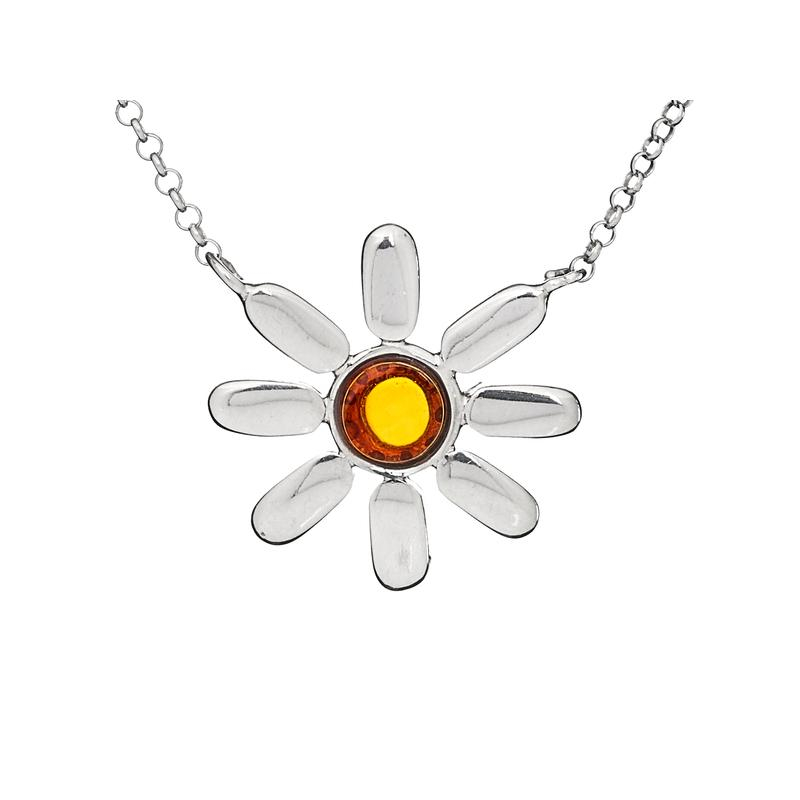 Collana di fiori con ambra di cognac, per portare l'armonia — foto 1