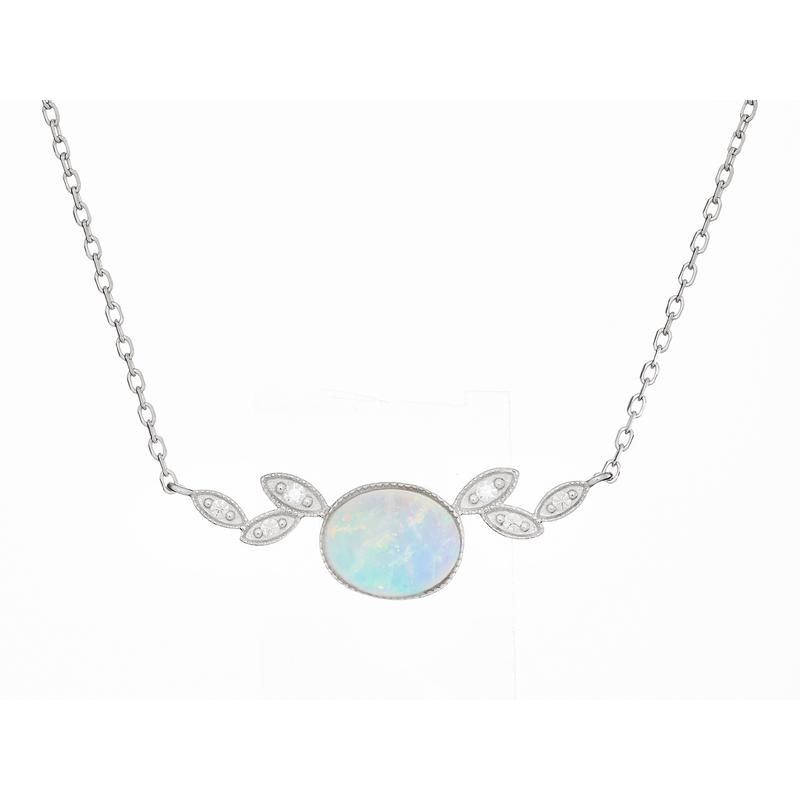 Collana opale ovale bianco, per portare la puresza — foto 1