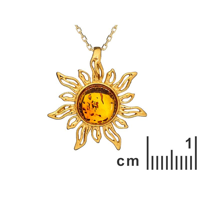 Ciondolo solare con ambra naturale di cognac, per portare la luce del sole sempre con te — foto 2