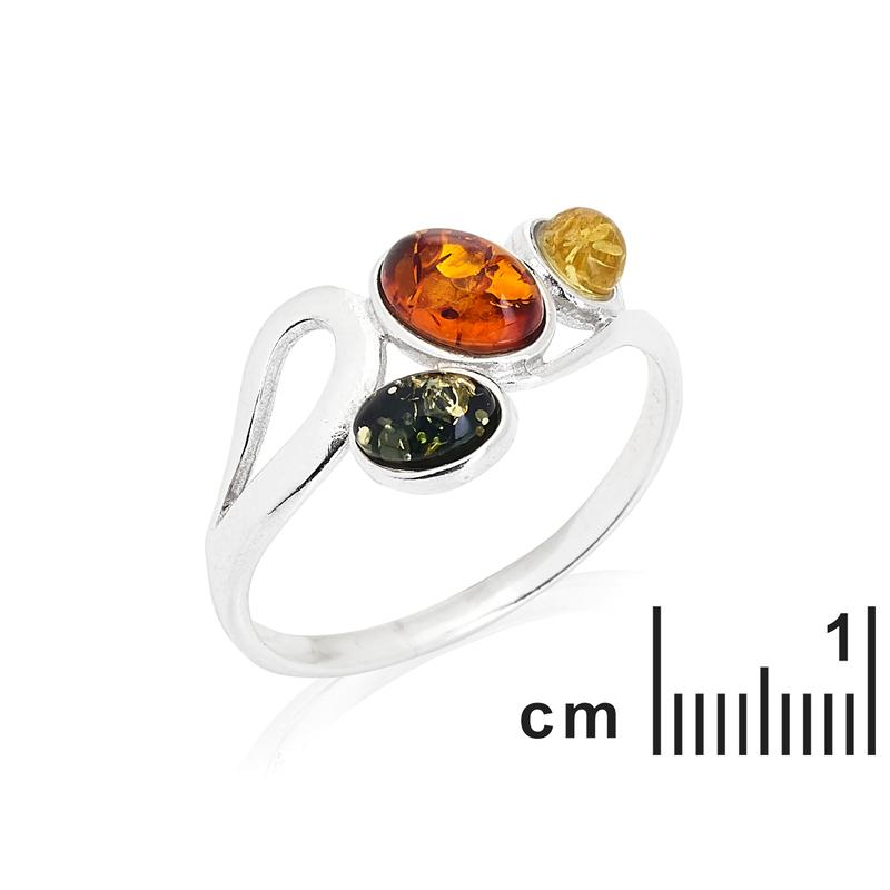 Anello di ambra multicolore su argento 925, per celebrare la tua luce interiore — foto 2