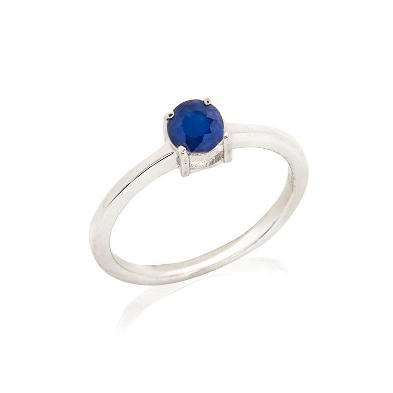 Anello tondo con zaffiro blu naturale, per evocare il mare — foto 1