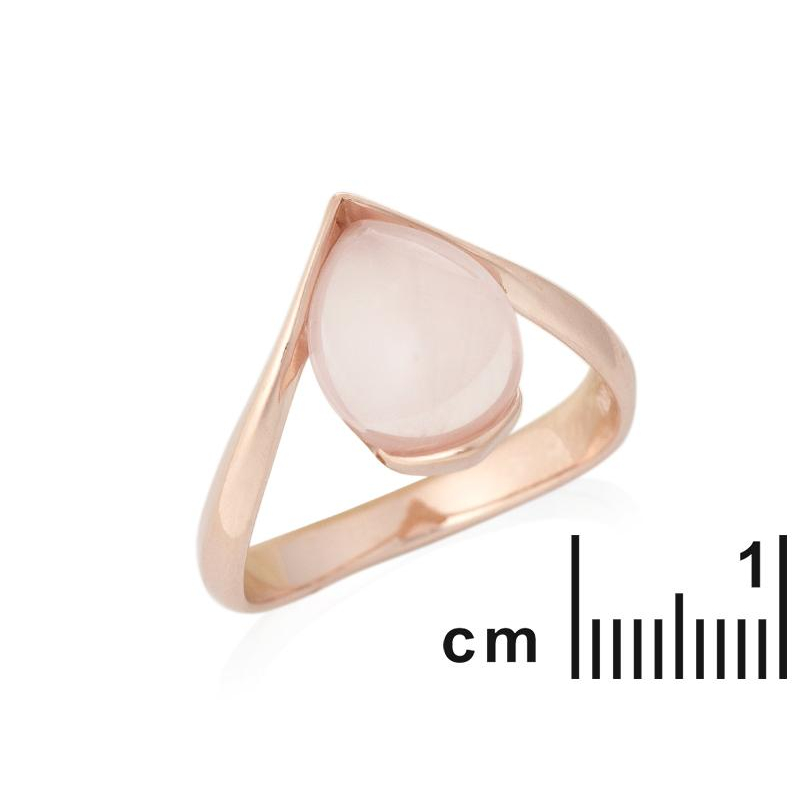 Anello in argento placcato oro con quarzo rosa, per custodire la tua dolcezza — foto 2