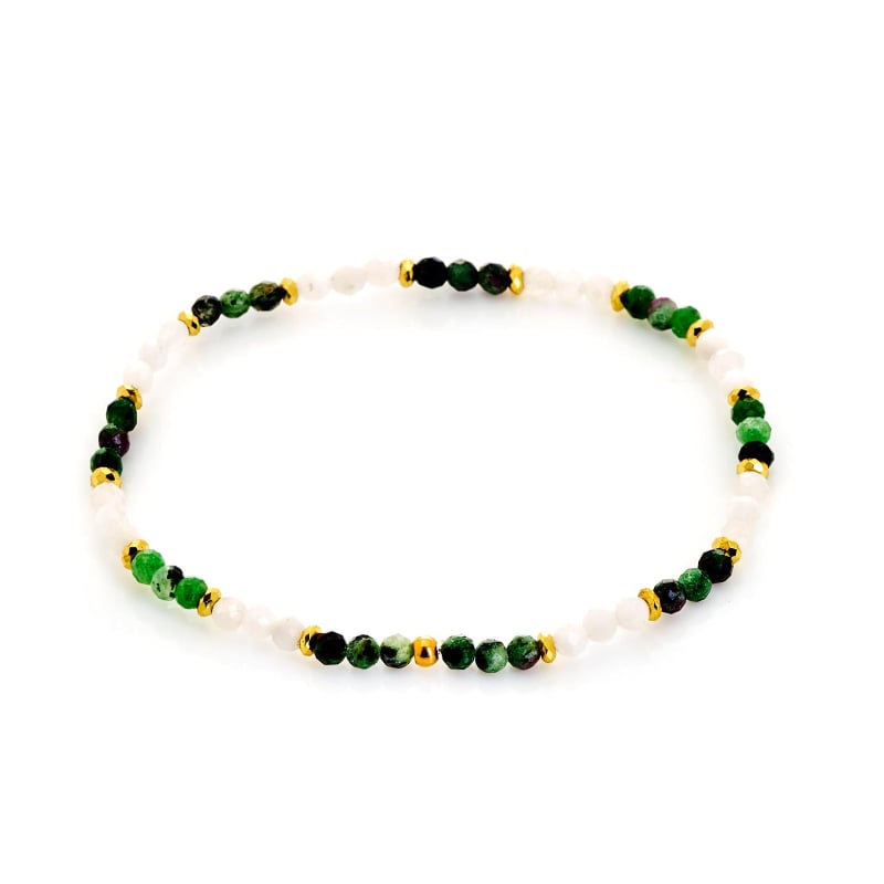 Bracciale di agata multicolore e acciaio dorato, per celebrare la tua unicità
