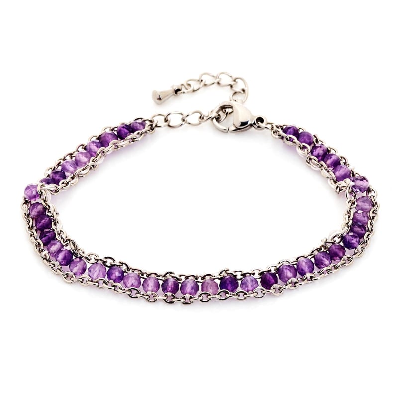 Bracciale ametista viola irregolare, per onorare i tuoi sogni — foto 1