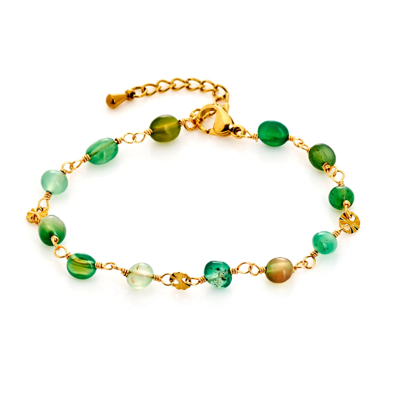Bracciale in agata verde e acciaio inossidabile, per custodire il tuo equilibrio — foto 1