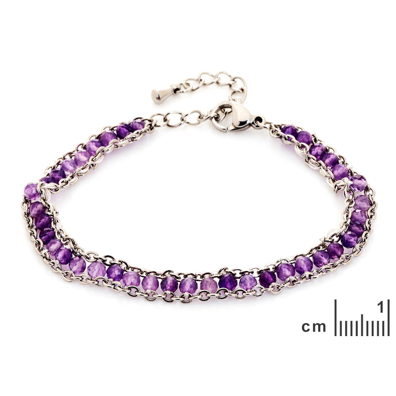 Bracciale ametista viola irregolare, per onorare i tuoi sogni — foto 2