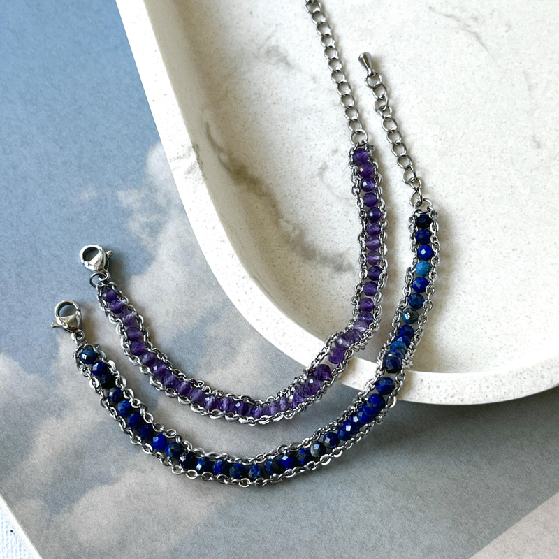 Bracciale ametista viola irregolare, per onorare i tuoi sogni — foto 3