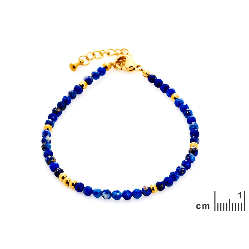 Bracciale in lapislazzuli blu con acciaio dorato, per celebrare la tua unicità — foto 2