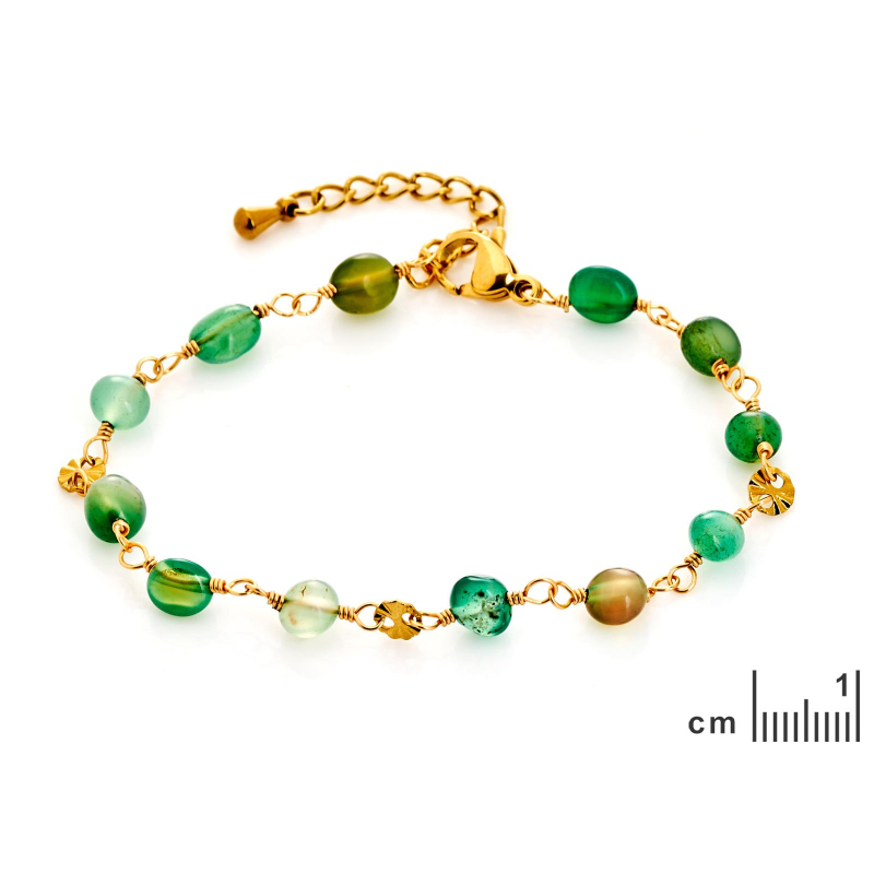 Bracciale in agata verde e acciaio inossidabile, per custodire il tuo equilibrio — foto 2