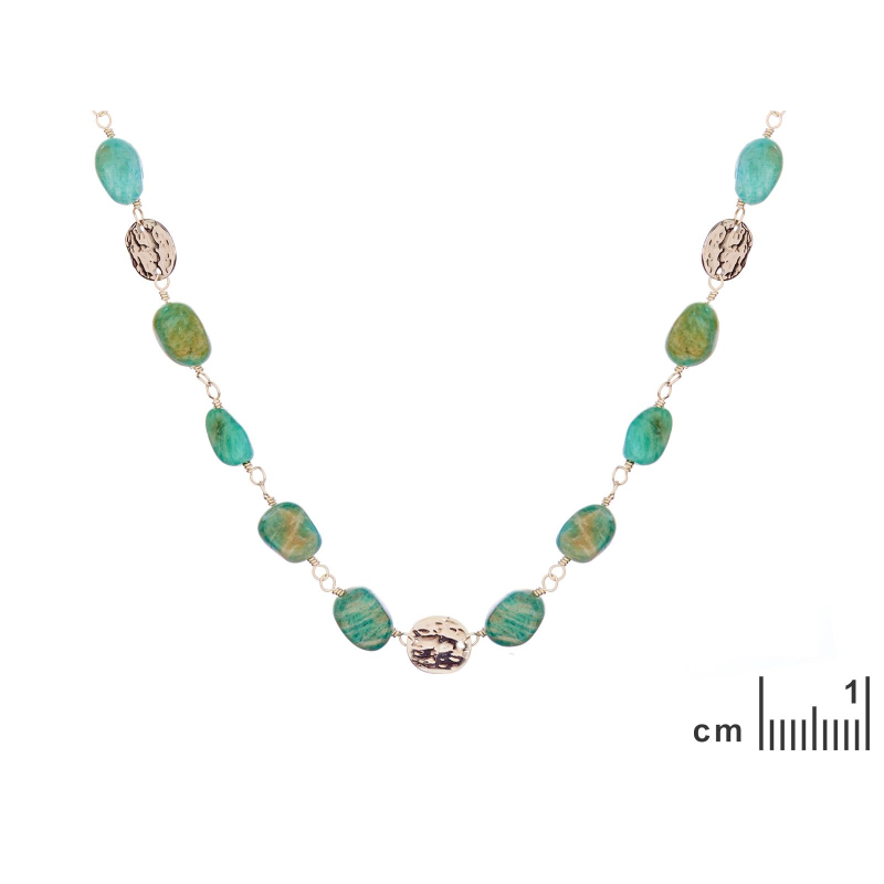 Collana amazzonite blu irregolare acciaio inossidabile, per evocare l'oceano — foto 2