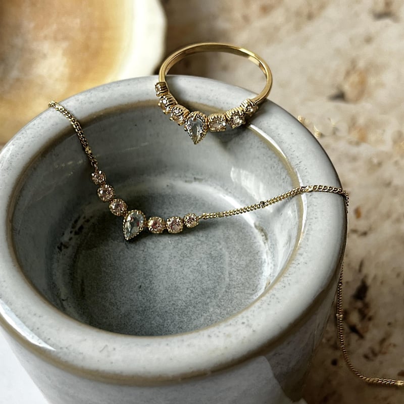 Collana in topazio blu naturale su argento dorato 925, per portare serenità con te — foto 1