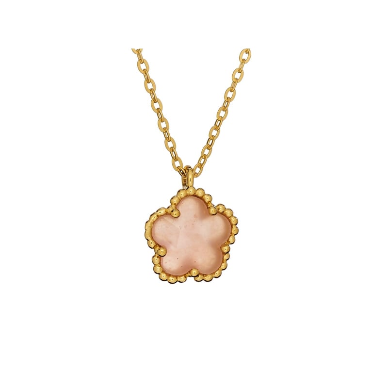 Collana fiore a 5 petali in quarzo rosa, per portare l'amore naturale — foto 1