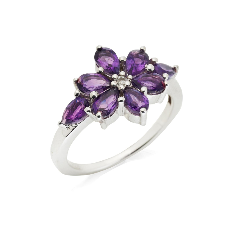 Anello ametista viola goccia, per regalare l'essenza del tuo stile — foto 1