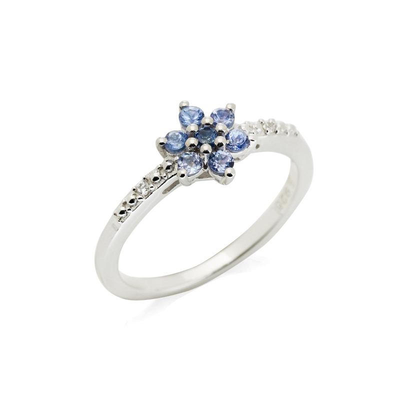 Anello fiore tanzanite blu, per evocare l'essenza del cielo — foto 1