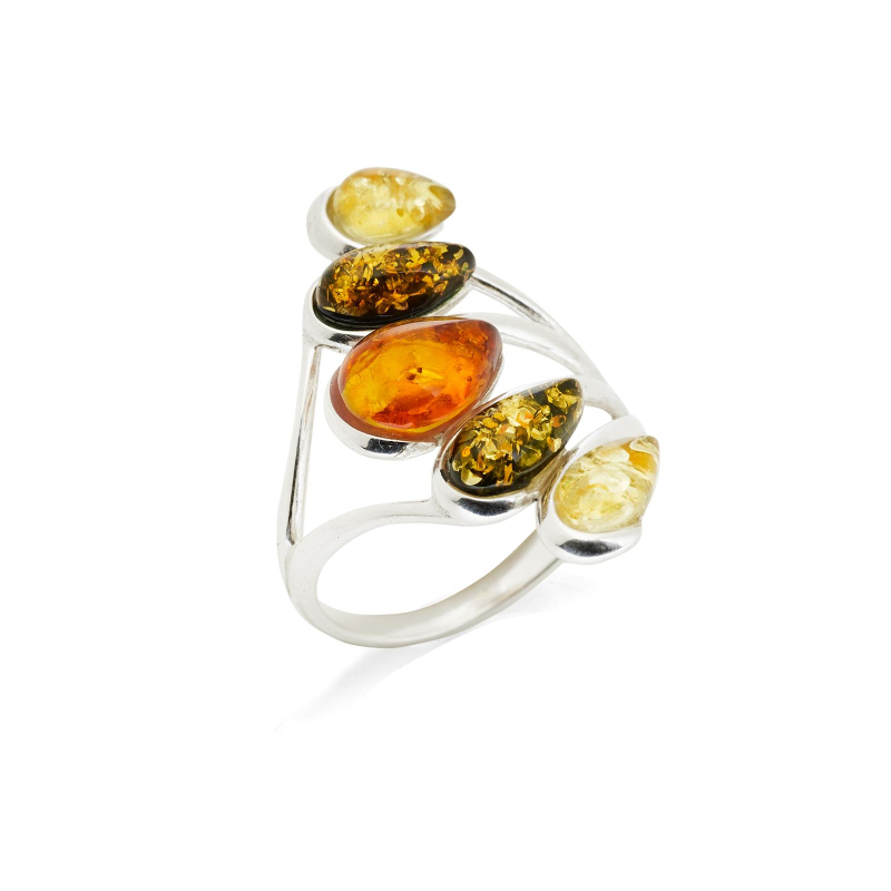 Anello ambra multicolore, per evocare i tempi antichi — foto 1
