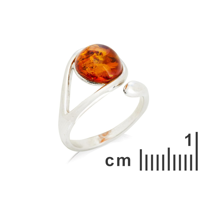 Anello ambra cognac tonda, per racchiudere i tuoi pensieri — foto 2