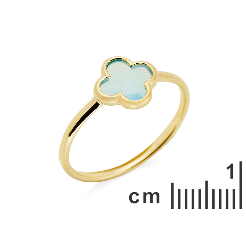 Anello calcedonia blu trifoglio, per evocare dolci ricordi — foto 2