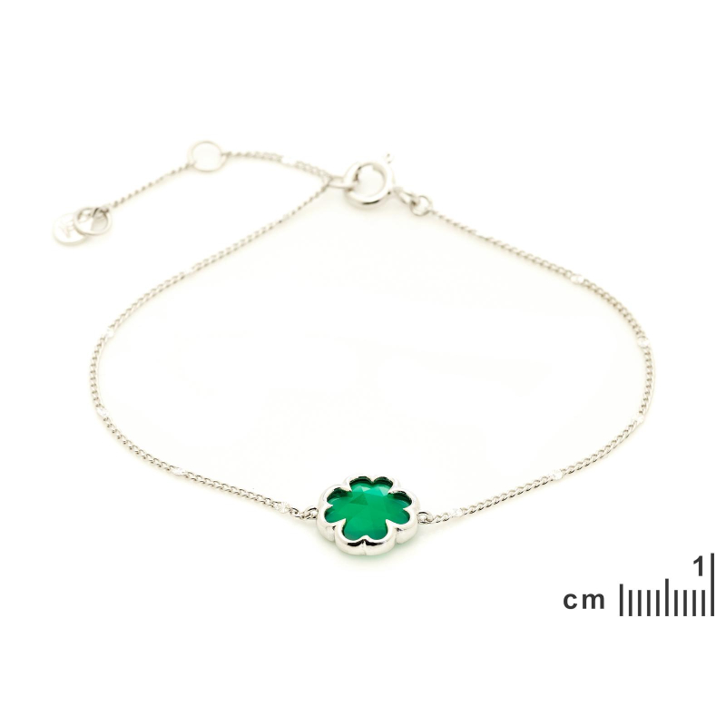 Bracciale trifoglio in onice verde, sussurri della natura — foto 2