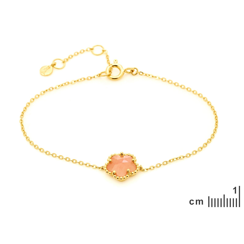 Bracciale fiore a 5 petali in quarzo rosa, per portare l'amore nel cuore — foto 2