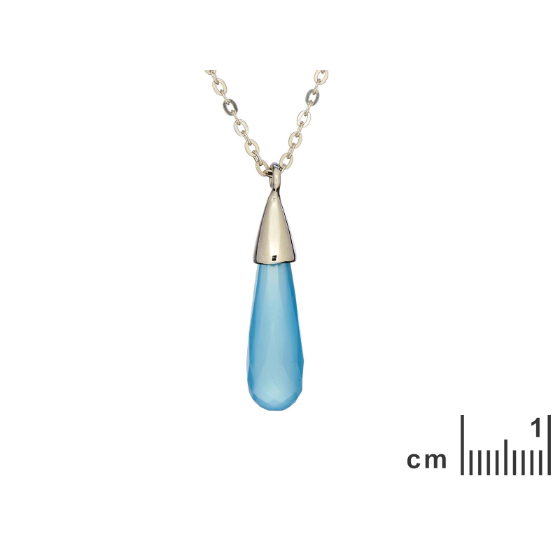 Collana in calcedonio verde tinto su argento rodiato 925, Serenità da portare con sé — foto 2