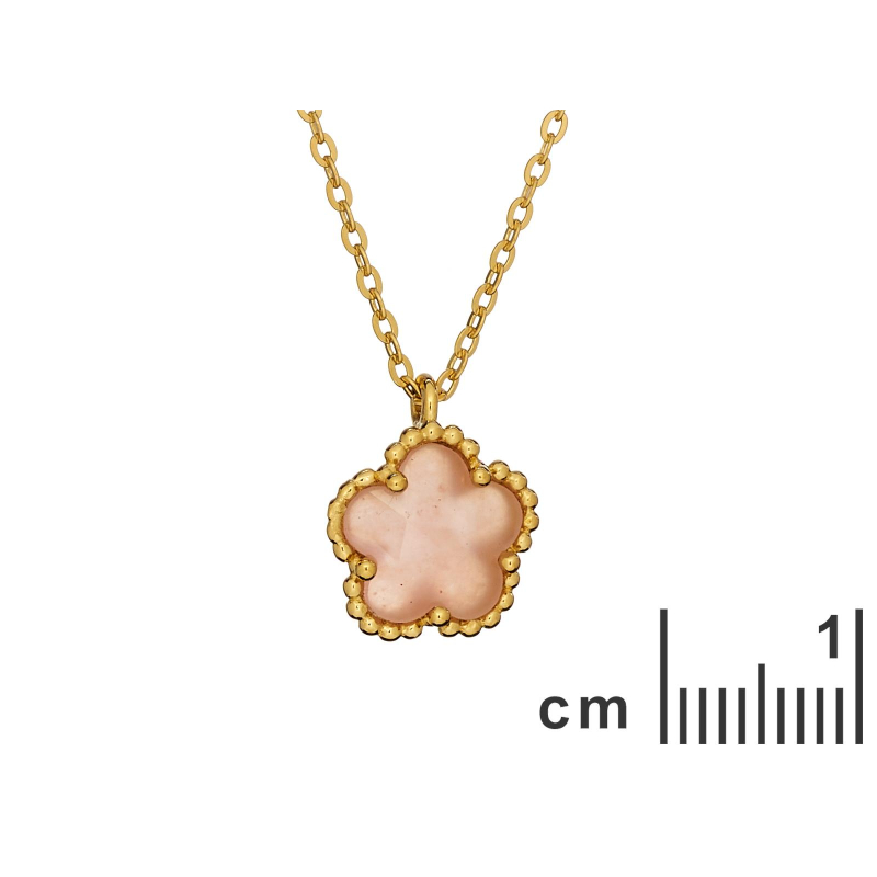 Collana fiore a 5 petali in quarzo rosa, per portare l'amore naturale — foto 2