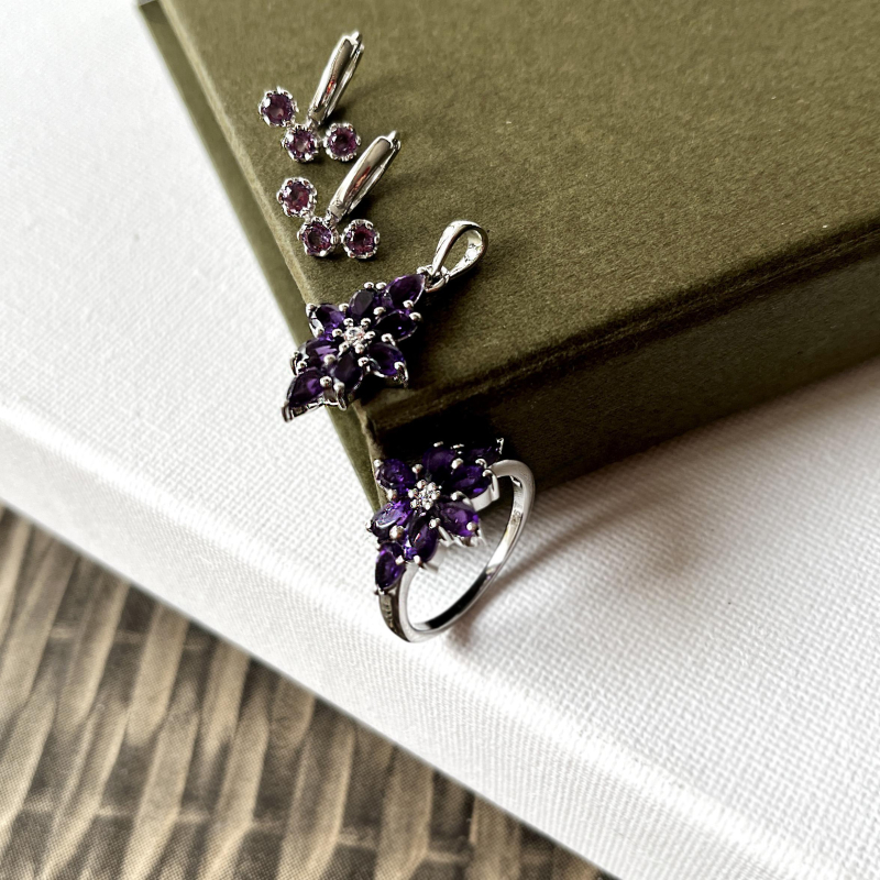 Anello ametista viola goccia, per regalare l'essenza del tuo stile — foto 3