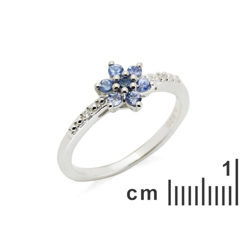 Anello fiore tanzanite blu, per evocare l'essenza del cielo — foto 2